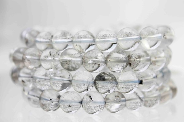 画像2: ブレス　ヒマラヤ産エレスチャルクォーツ　9mm　　品番： 10684 (2)