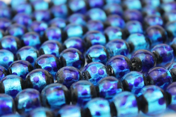 画像3: 連 とんぼ玉 ホタルガラス 蓄光無ver ブルー 丸 10mm  品番: 10840 (3)