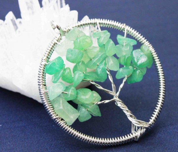 画像2: ペンダントトップ 世界樹 ワールドツリー さざれ アベンチュリン   品番: 10925 (2)