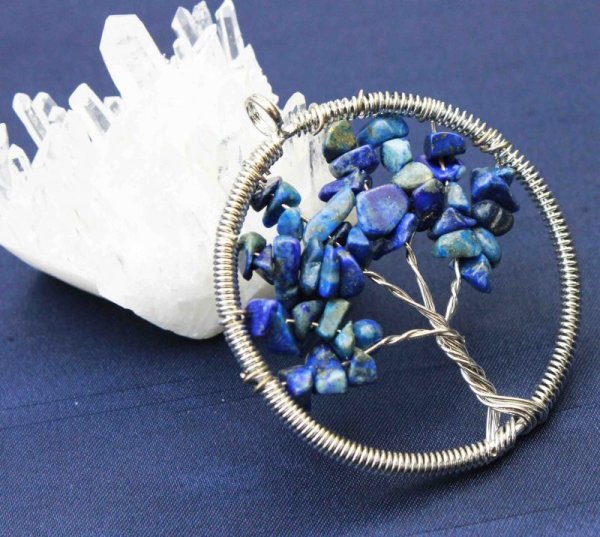 画像2: ペンダントトップ 世界樹 ワールドツリー さざれ ラピスラズリ   ※ポイント対象外 品番: 10927 (2)