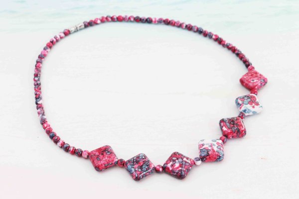 画像2: ネックレス　vivit×pop×square　キャンディクォーツ(染クォーツァイト)　ルビーピンク　　品番： 11038 (2)