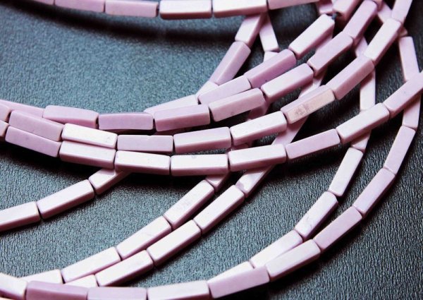 画像4: 連 アゲート スクエア チューブ 2×8mm パステルパープル  品番: 11141 (4)