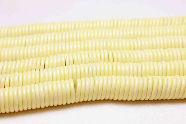 画像2: 【売切50%OFF（表示価格が割引後の金額）】連　アゲート　ソロバン　ボタン　1×10mm　パステルイエロー　　※割引クーポン・ポイント付与対象外　品番： 11158 (2)