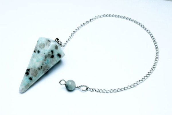 画像3: 【現品限り】ペンデュラム　天山ブルー　ジャスパー　カット　振り子　ダウジング　　品番： 11263 (3)