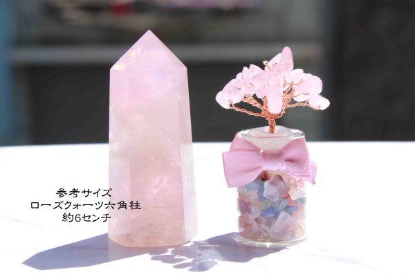 画像4: 置物 オーナメント ミニボトル入り ローズクォーツ 招財樹 風水 縁起物 インテリア 品番:11399 (4)