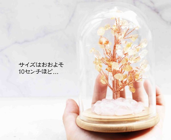 画像3: 置物 オーナメント ドーム入り シトリン 招財樹 風水 縁起物 インテリア 品番:11499 (3)