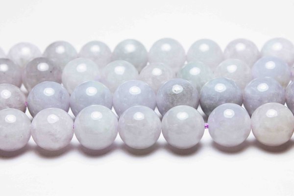 画像2: 連　ミャンマー産　ラベンダーカラー　ヒスイ　翡翠　ひすい　 丸　10〜10.9mm　　品番： 11557 (2)