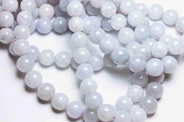 画像4: 連　ミャンマー産　ラベンダーカラー　ヒスイ　翡翠　ひすい　 丸　10〜10.9mm　　品番： 11557 (4)
