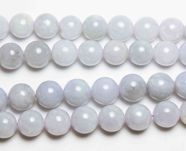 画像3: 連　ミャンマー産　ラベンダーカラー　ヒスイ　翡翠　ひすい　 丸　10〜10.9mm　　品番： 11557 (3)