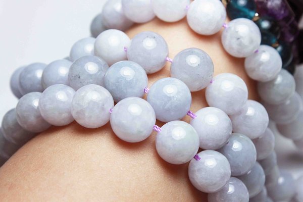 画像5: 連　ミャンマー産　ラベンダーカラー　ヒスイ　翡翠　ひすい　 丸　10〜10.9mm　　品番： 11557 (5)