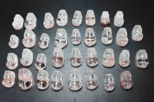 画像2: 彫物 ヒキュウ彫り レピドクロサイトインクォーツ(穴あき) 約17mmから20mm 品番: 11669 (2)