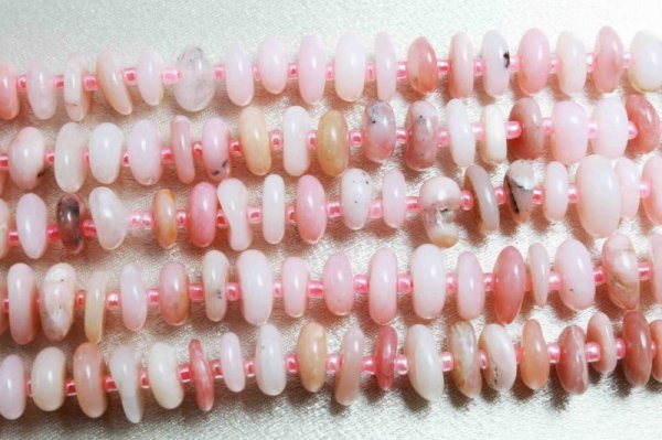 画像2: 連  変形 平型 ピンクオパール 約10mm 不定形 品番:11759 (2)