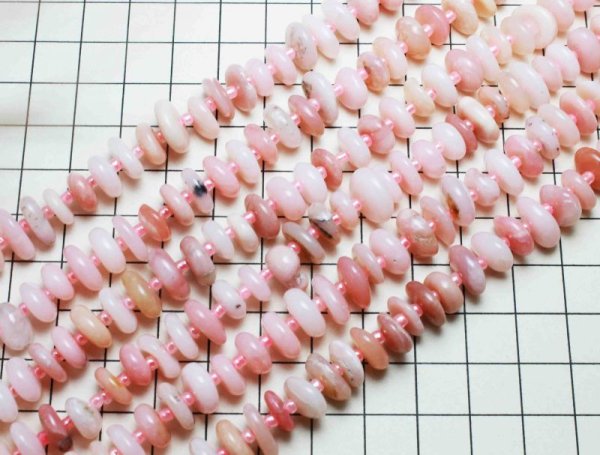 画像3: 連  変形 平型 ピンクオパール 約10mm 不定形 品番:11759 (3)