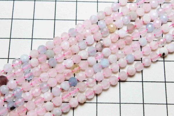 画像4: 連 ミルキーカラー ミックスベリル カット 3.5mm  品番:11773 (4)