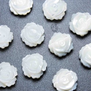 マザーオブパール 白蝶貝 花 フラワー 桜 彫刻 パーツ 1個 品番