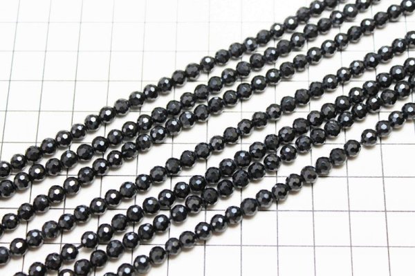 画像5: 連 ブラックスピネル ミラーカット 5mm  品番: 10616 (5)