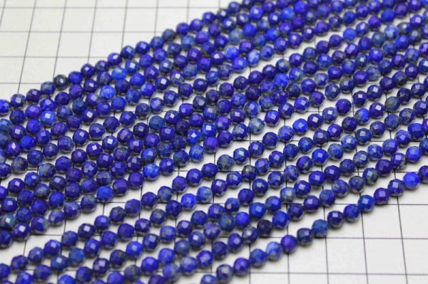 画像5: 連 ラピスラズリ カット 4mm  ※ポイント対象外 品番: 10977 (5)