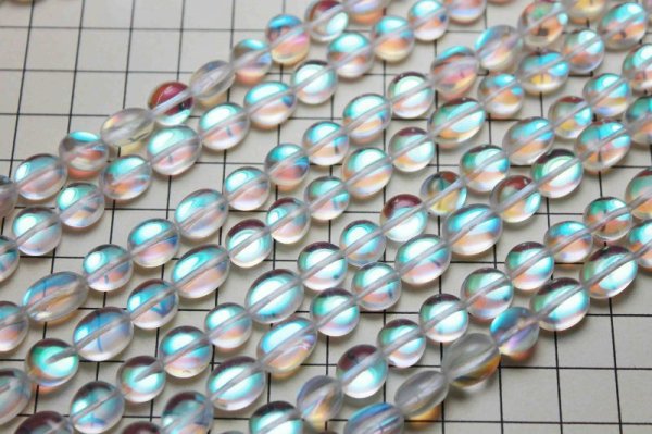 画像5: 連 ルナフラッシュ 合成レインボーオーラ クリアカラー タンブル 不定形 約10mmから12mm 品番:10240 (5)