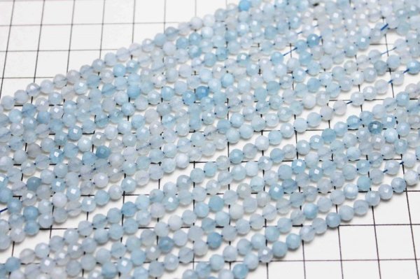 画像5: 連 アクアマリン カット 4mm  品番: 8374 (5)