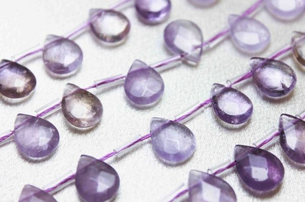 画像2: 連 アメジスト ドロップカット 13mm×10mm 品番: 6912 (2)