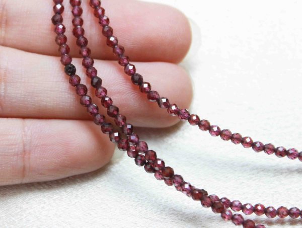画像3: ネックレス ロードライトガーネット カット 約2mm 40cm~45cm 品番: 10531 (3)