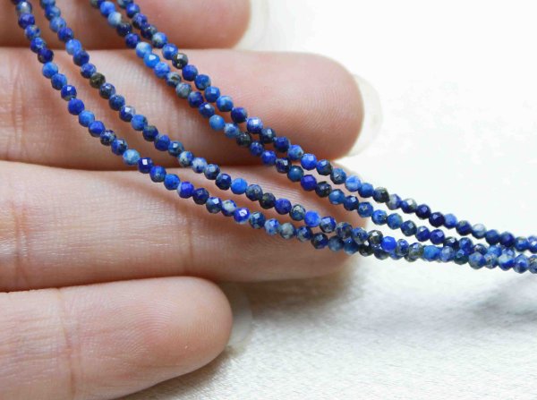 画像3: ネックレス ラピスラズリ カット 約1.5mm 40cm~45cm ※ポイント対象外 品番: 10633 (3)