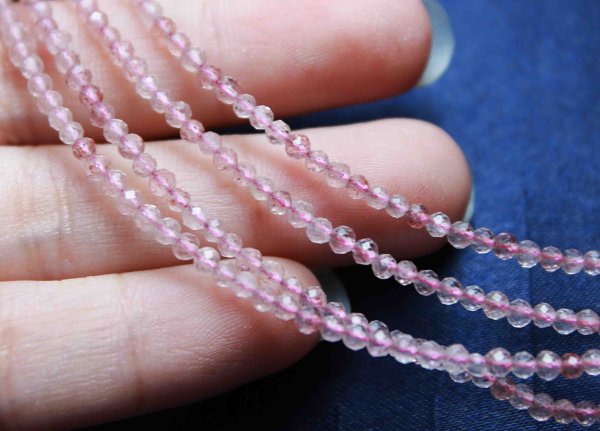 画像3: ネックレス ストロベリークォーツ カット 約2mm 40cm~45cm 品番: 6012 (3)