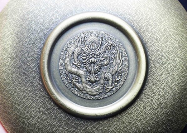 画像4: 置物 彫り物 お香受け皿 さざれ皿 真鍮製 福 青龍 鳳凰 約10cm 品番: 6171 (4)