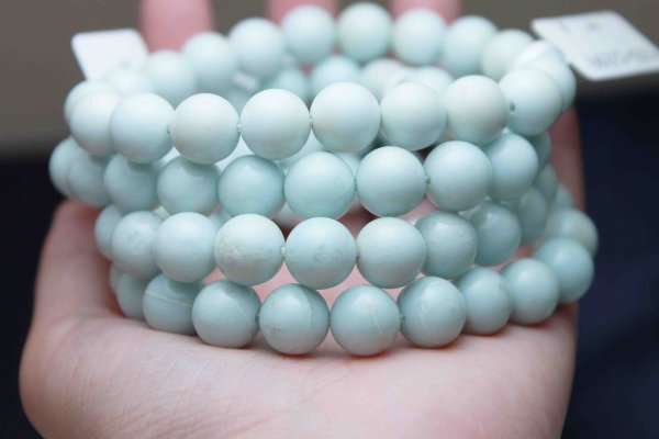 画像5: ブレス ペルー産 アリスブルーエンジェライト 12mm 品番: 9418 (5)