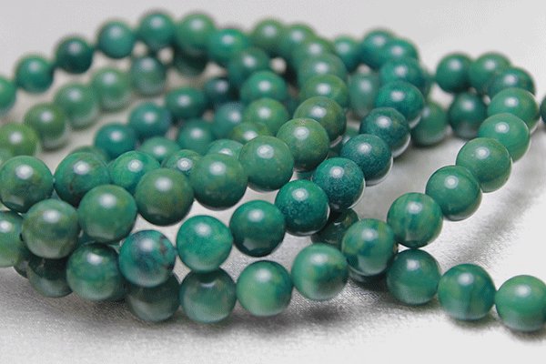 画像2: 【レア】 希少 ブレス ナミビア産 翡翠 8.5mm 品番: 10168 (2)