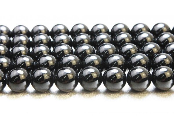 画像2: 連 ブラックトルマリン AAランク 丸 6mm 品番: 10201 (2)
