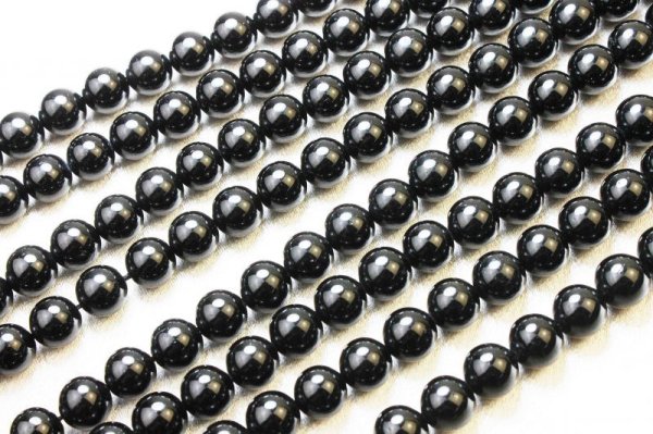 画像5: 連 ブラックトルマリン AAランク 丸 6mm 品番: 10201 (5)