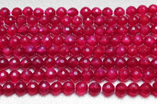 画像4: 連　着色　ワインレッドアゲート　ミラーカット 　6mm　　　　品番： 8411 (4)