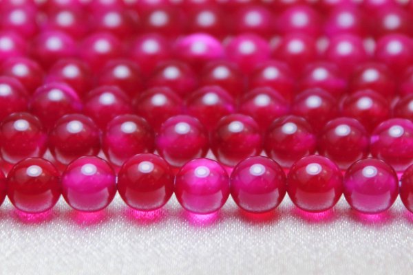 画像2: 連 着色 ワインレッドアゲート  丸  6mm    品番: 8945 (2)