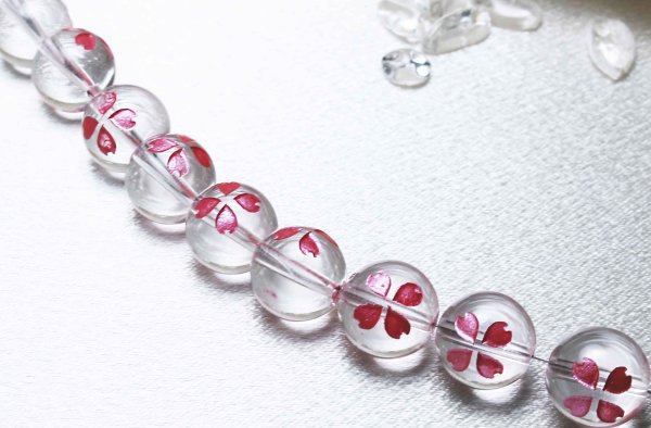画像2: サクラ 水晶(ピンク) 10mm 桜 さくら 品番: 9312 (2)