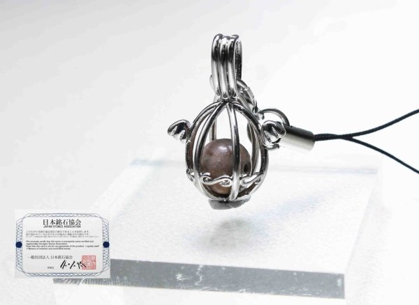 画像2: 【日本銘石】ストラップ 姫川薬石〈新潟県〉 ころころストラップ シルバー 品番: 10477 (2)