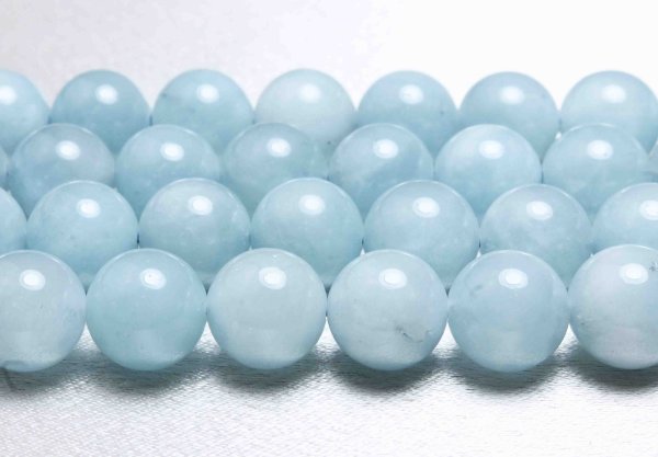 画像2: 連 アクアマリン 丸 ラウンド 10mm 品番: 10440 (2)