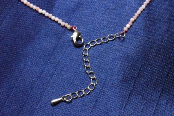 画像3: ネックレス ピンクオパール カット 約2mm 40cm~45cm 品番: 11036 (3)