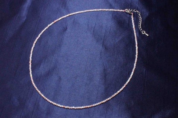 画像2: ネックレス ピンクオパール カット 約2mm 40cm~45cm 品番: 11036 (2)