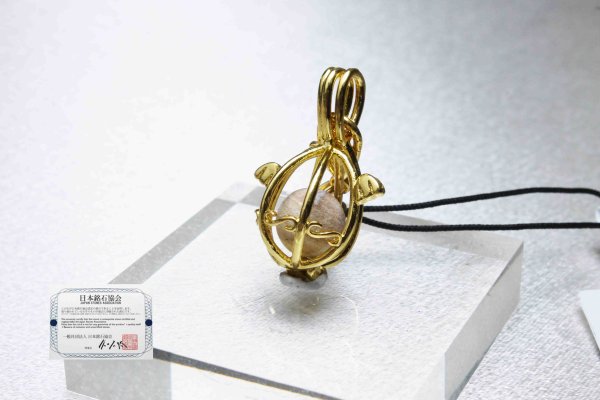 画像2: 【日本銘石】ストラップ 天草石 〈熊本県産〉 ころころストラップ ゴールド 品番: 10355 (2)