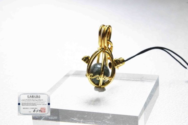 画像2: 【日本銘石】ストラップ さざれ石 〈群馬県産〉 ころころストラップ ゴールド 品番: 10366 (2)