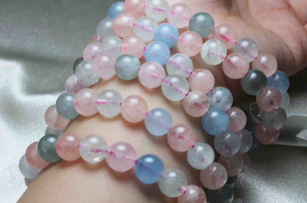 画像5: 【激安】　ブレスレット　ブラジル産　ミックスベリル　9mm　品番： 10250 (5)