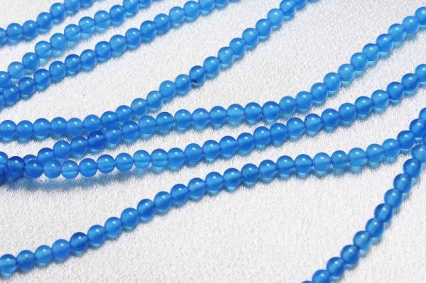 画像5: 【割引対象追加商品】【売切50%OFF(表示価格が割引後の金額)】連 ブルーアゲート ラウンド  丸  4mm 品番: 8396 (5)