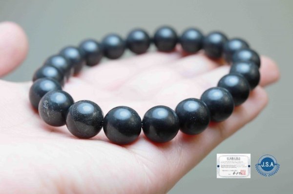 画像6: 【日本銘石】ブレス 那智黒石 〈三重県〉 10mm 品番:6136 (6)