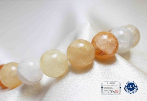 画像4: 【日本銘石】ブレス 静岡水晶 <静岡県> 12mm マルチカラー AAランク 品番: 10554 (4)