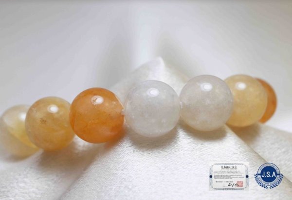 画像3: 【日本銘石】ブレス 静岡水晶 <静岡県> 12mm マルチカラー AAランク 品番: 10554 (3)