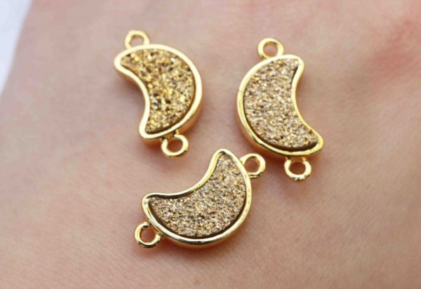画像4: コネクトパーツ　ドゥルージー風　ゴールド　ムーン　月　GL　ゴールド　1個　　　品番： 10264 (4)