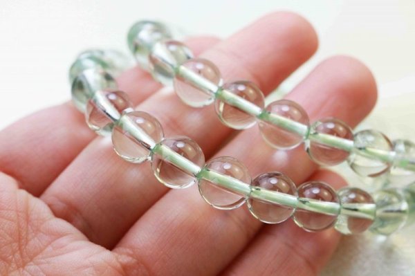 画像4: ブレスレット ブラジル産 グリーンアメジスト プラジオライト 8mm 品番: 10144 (4)