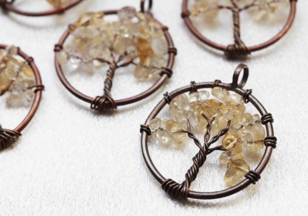 画像2: ペンダントトップ 世界樹 ワールドツリー さざれ シトリン 品番: 11791 (2)