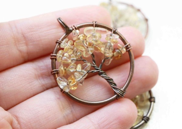 画像3: ペンダントトップ 世界樹 ワールドツリー さざれ シトリン 品番: 11791 (3)